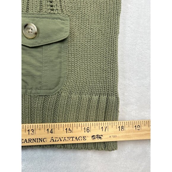 Eddie Bauer Sweater Vest Womens L Green Zip‎ Front Cotton - Picture 6 of 7